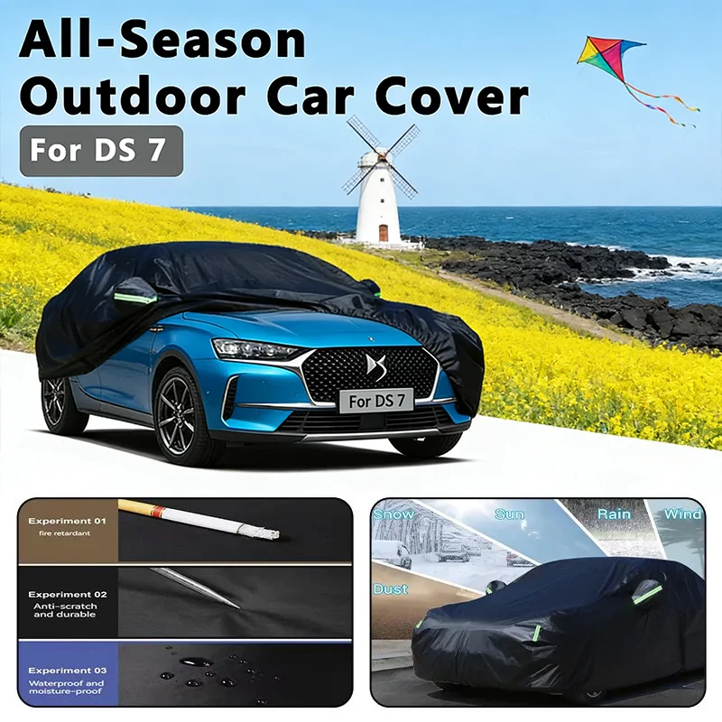 

For DS 7 Car Full Cover - Outdoor Waterproof Snowproof Sunshade, Winter & Summer All Weather Auto Protection Accessories