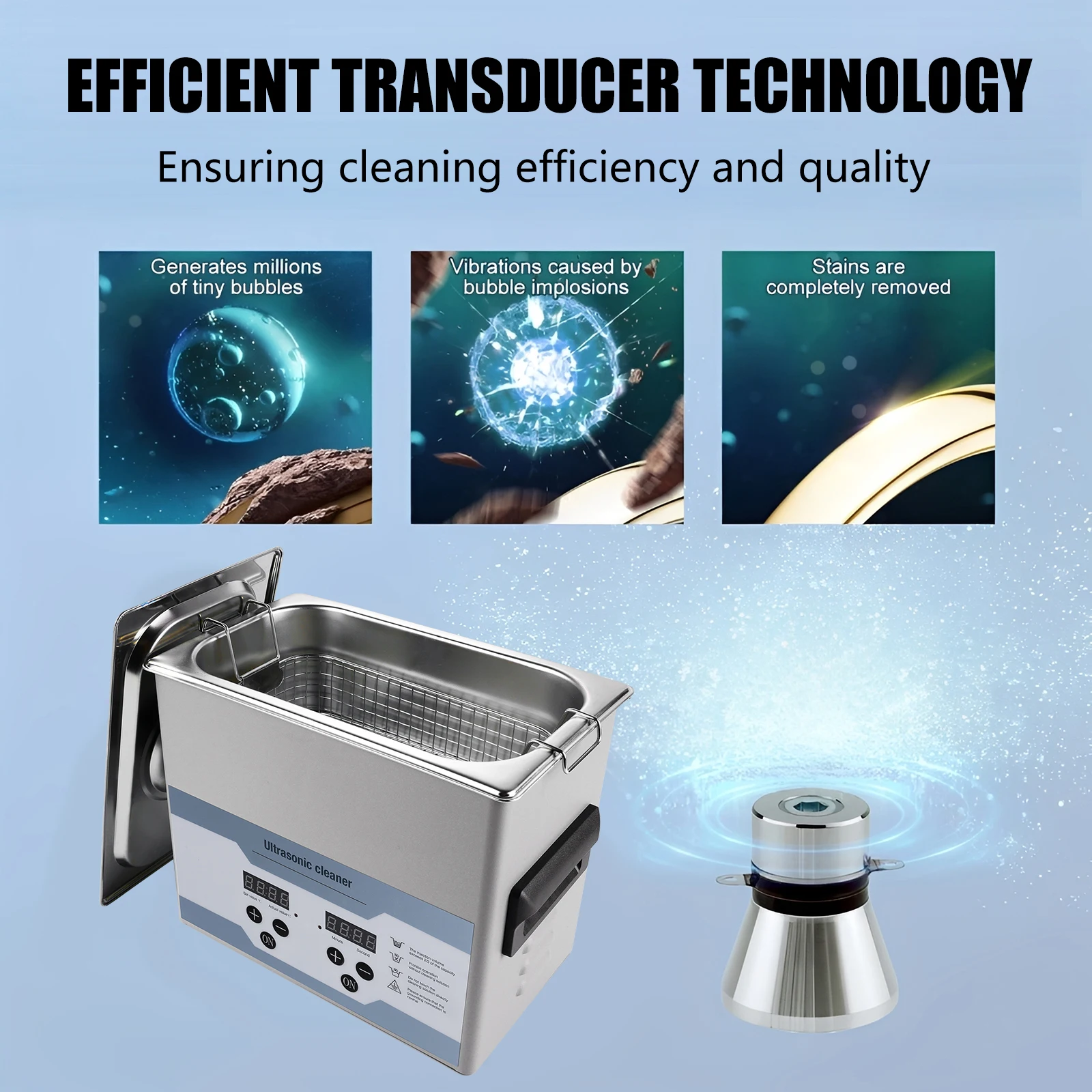 Sandent Professional 3.2L Ultrasonic Cleaner with Timer Heating Machine Digital Sonic Cleaner