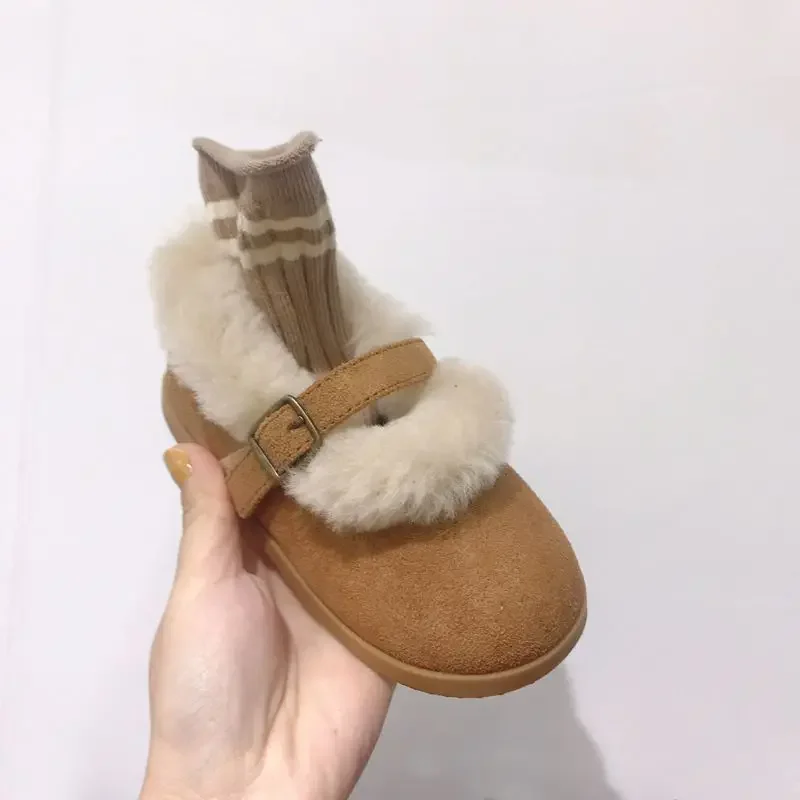 Winter New Version Children Shoe Anti Slip Plush Casual Shoes Comfort Women Shoe Baby Warm Cotton Boot Simple Children Snow Boot