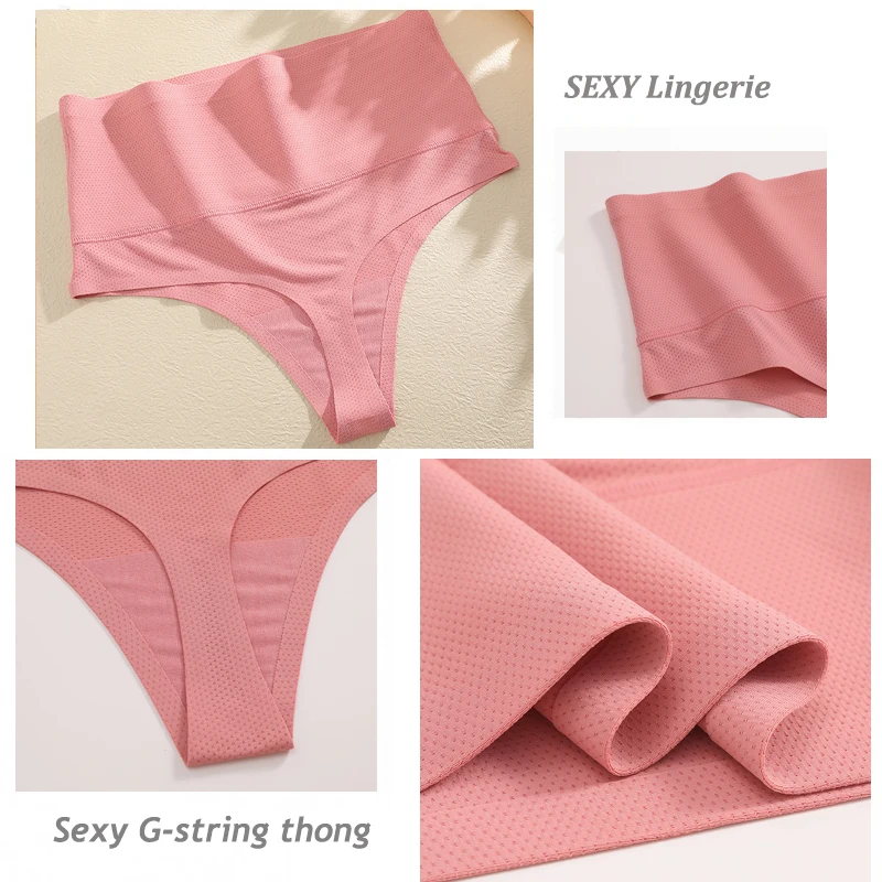 High Rise Seamless Panties Elastic Slimming Thongs Butter Lift Shaperwear Female Breathable Plus Size Body Shaping 3PCS/Set