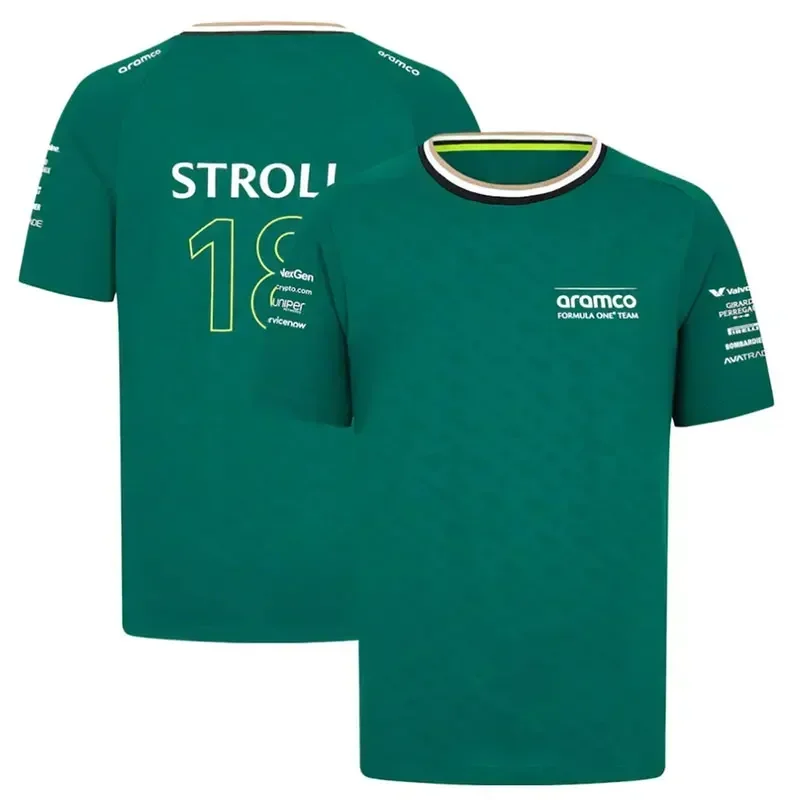 Camisetas del equipo Aston Martin 2025, camisetas de conductor de carreras españoles Fernando Alonso 14 y Stroll 18, gran oferta, camisetas 3D para niños