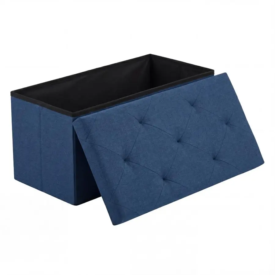 

Складная скамья-пуф 30 дюймов, пуф-подставка для ног с мягким сиденьем, скамья для спальни и гостиной, с функцией поддержки