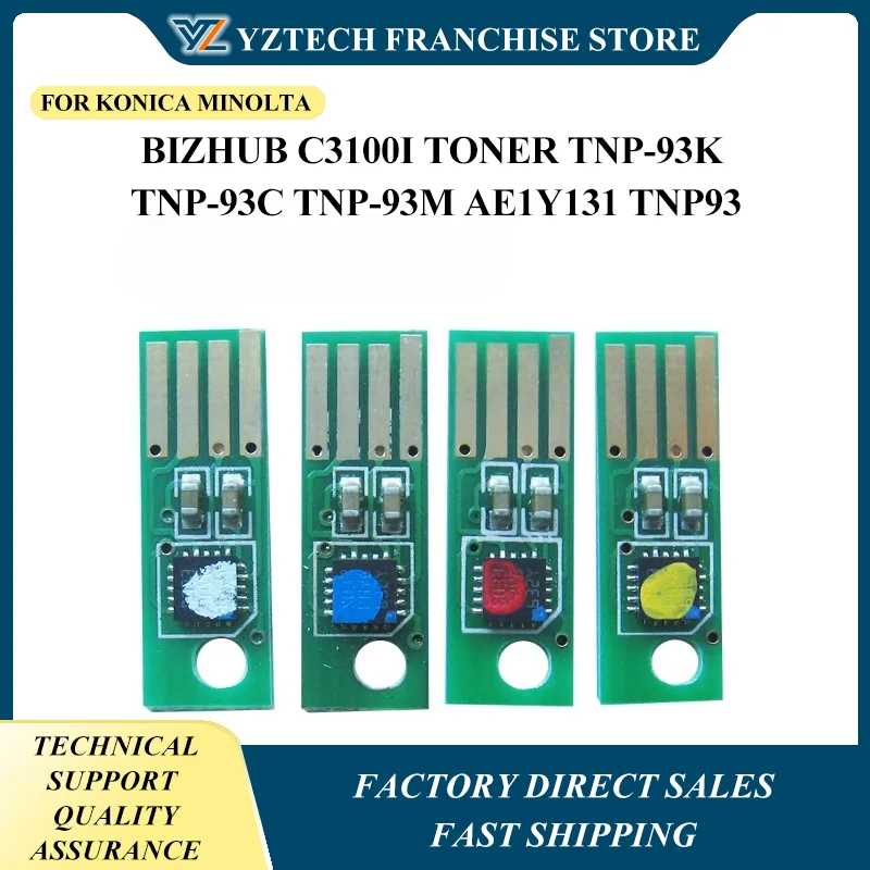 

4PCS TNP-93 Toner Chip CT203835 AE1Y150 CT203839 For Konica Minolta Bizhub C3100i Toner TNP-93K TNP-93C TNP-93M ;AE1Y131 TNP93
