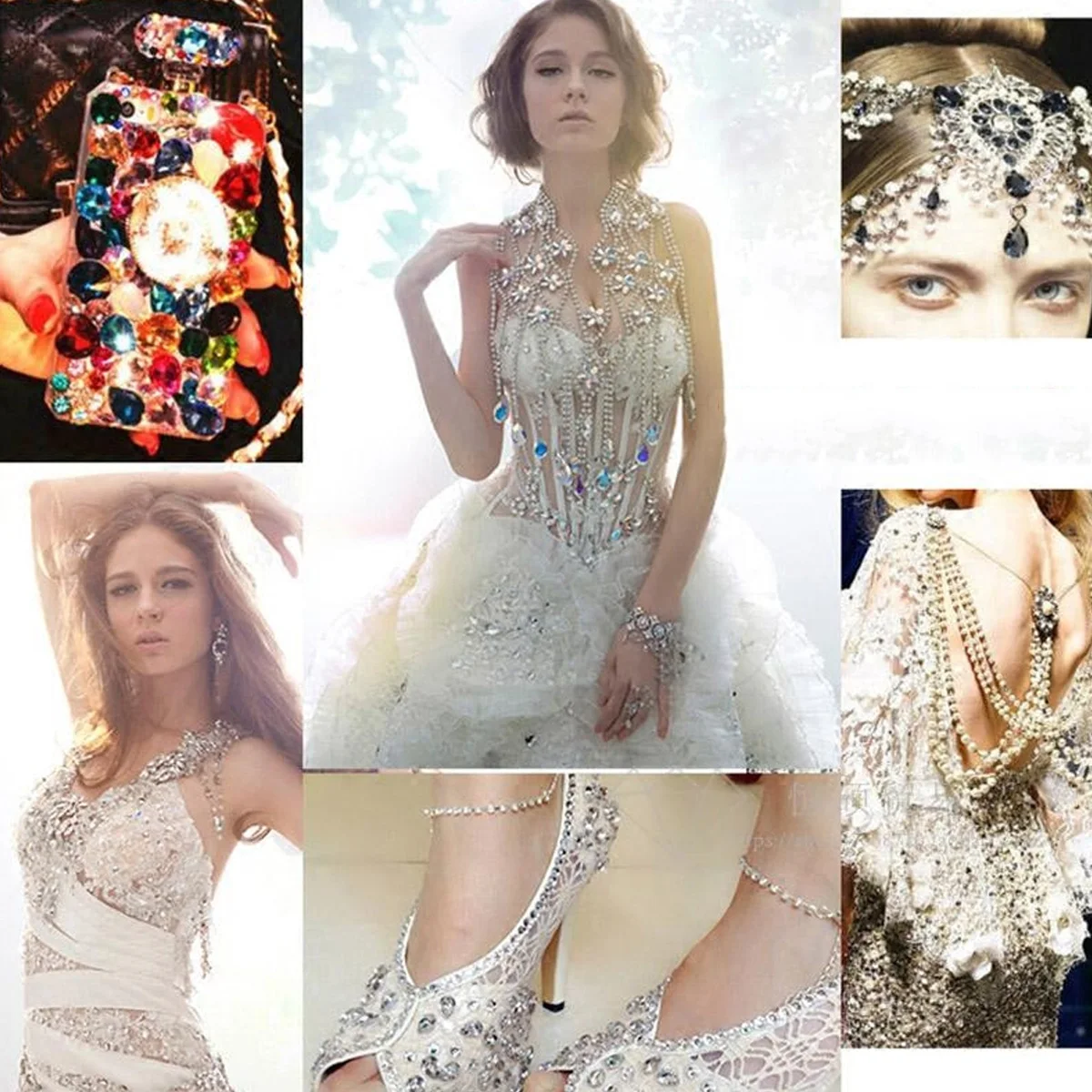 

50 шт., аксессуары со стразами и каплями воды, стеклянные хрустальные сверла для рукоделия, ювелирные изделия, декоративная обувь для телефона, свадебное платье, стол