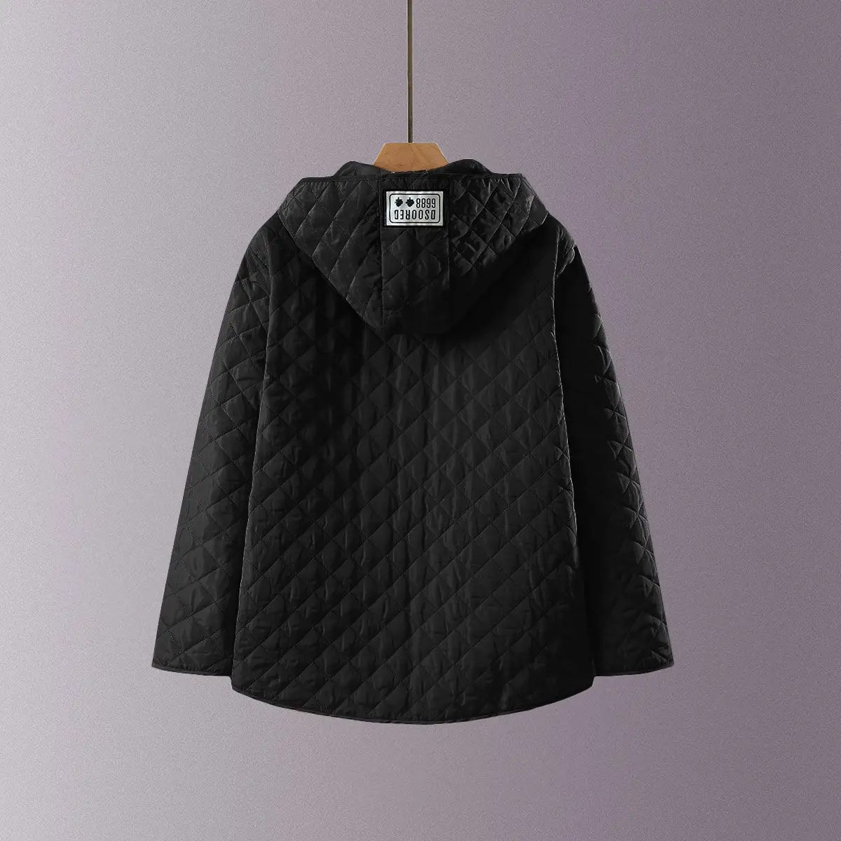 سترة قطنية خفيفة الوزن للنساء مع غطاء محرك السيارة متوسط الطول نمط لحاف مريح كاجوال من نسيج البوليستر للخريف...