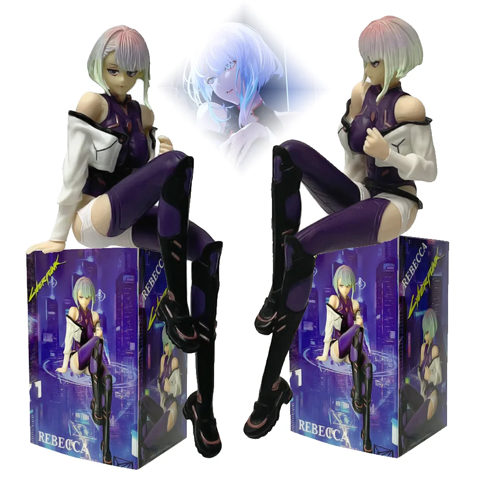在庫あり ホットセール サイバーパンク ルシー 17cm 座りポーズ PVC アニメ フィギュア コレクタブル モデル おもちゃ ギフト 新年プレゼント