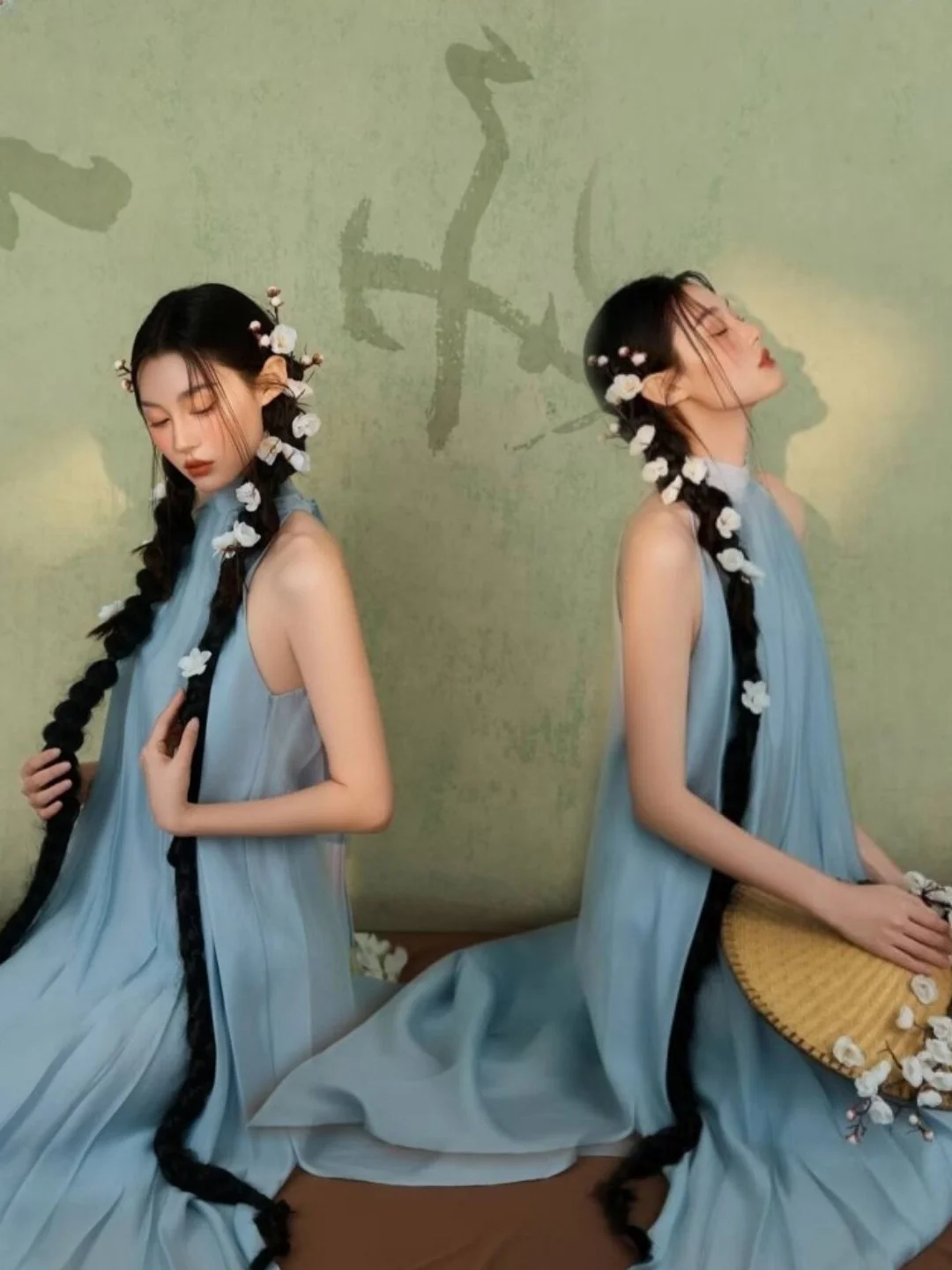 Elegant Chinese Style Dress with Sashes for Photo Shoots Trendy Retro National Fashion Individuality Studio New Arrival