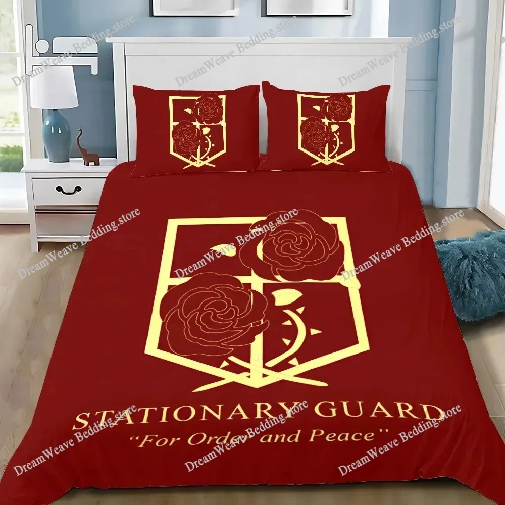 Anime Attack on Titan 3D Printed Bedding Set Duvet Cover Pillowcase Freedom Wings Bedclothes for Boys Kids Twin Single Full Size