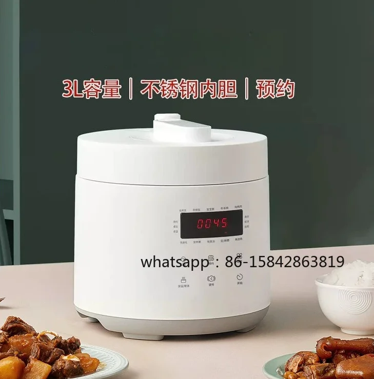 110V Electric Pressure Cooker Multifunctional Household 3L High-Pressure Rice Cooker 2-in-1