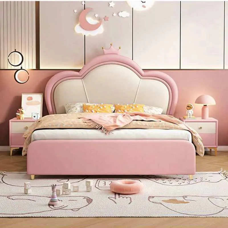 

Elastic Soft European Double Bed Wood Kawaii Girl Modern Luxury Beds Bedroom Queen Twin 2 Person Camas De Dormitorio Furniture