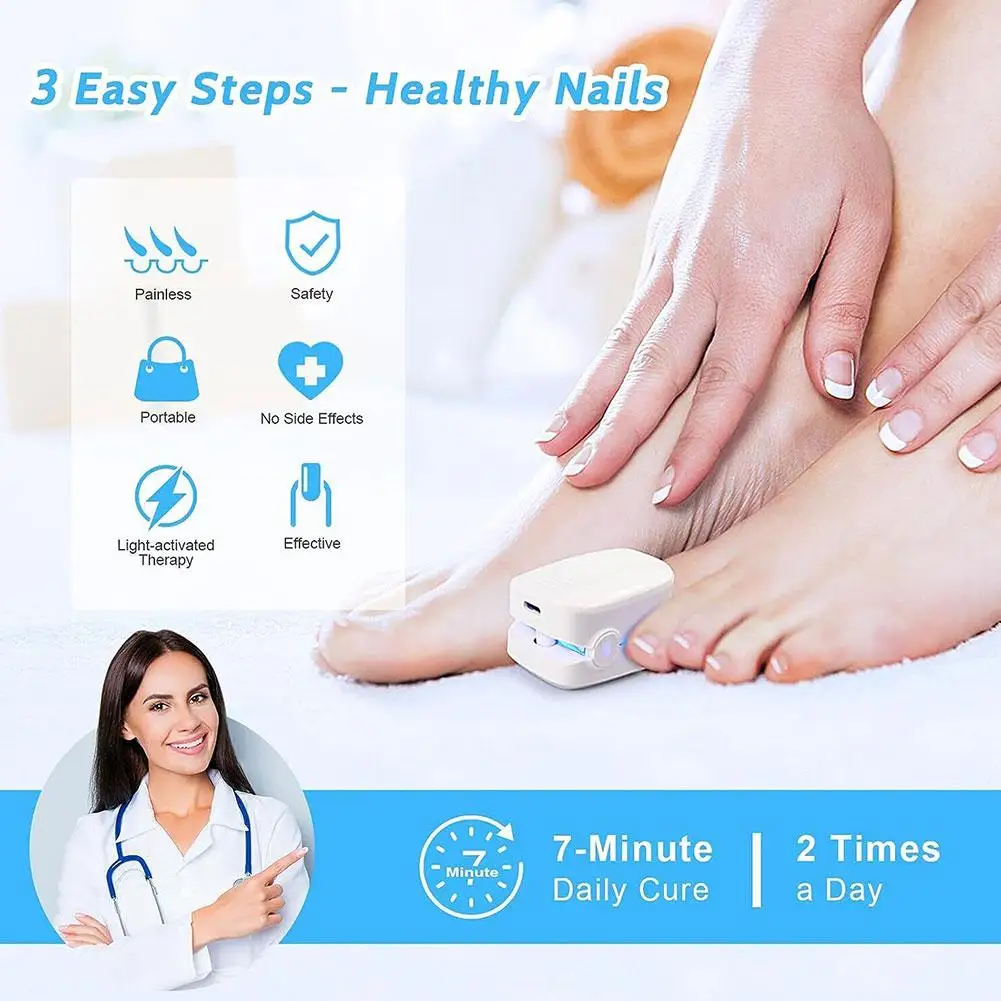 Nail Fungus Light For Toenails Blue Light Therapy Nail Fungus Cleaning Laser Device Repair Damaged Discolored Thick Fingernails