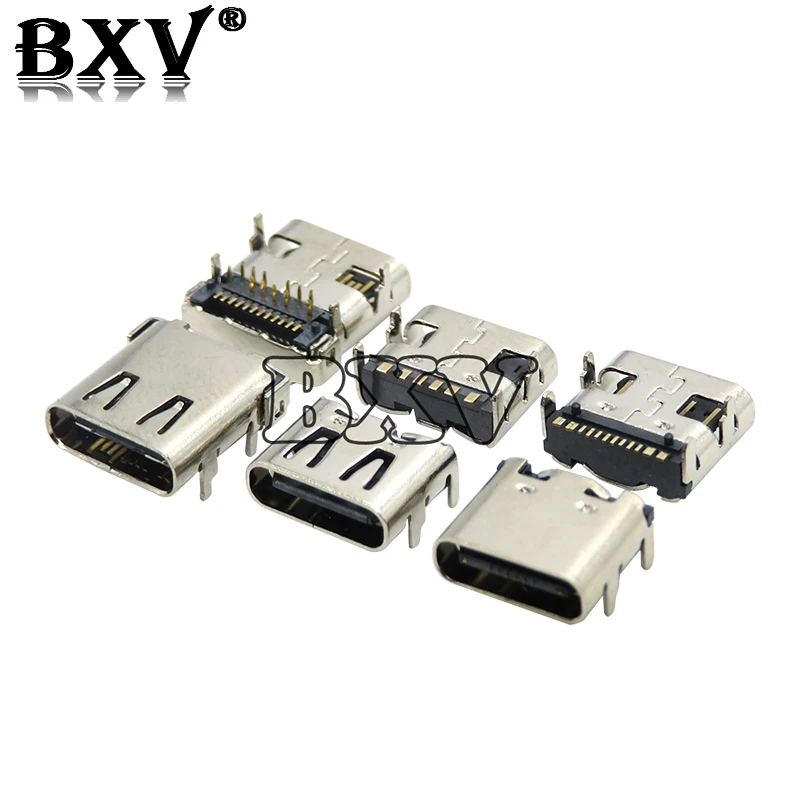 10PCS New TYPE-C USB SMD Female Socket 6/16/24P 6/16/24PIN HD Transmission Interface For Smartphones End Charging Plug Module