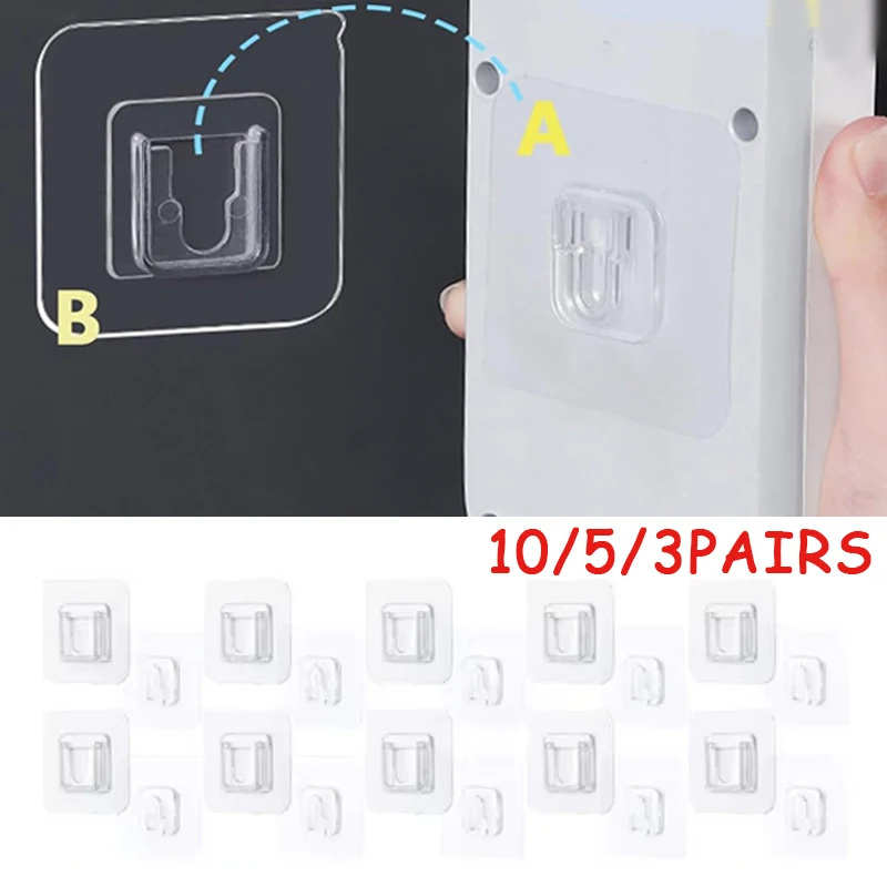Cable Organizer Clips Double-Sided Adhesive Wall Hooks Hanger Strong Transparent Suction Cup Wall Holder For Kitchen