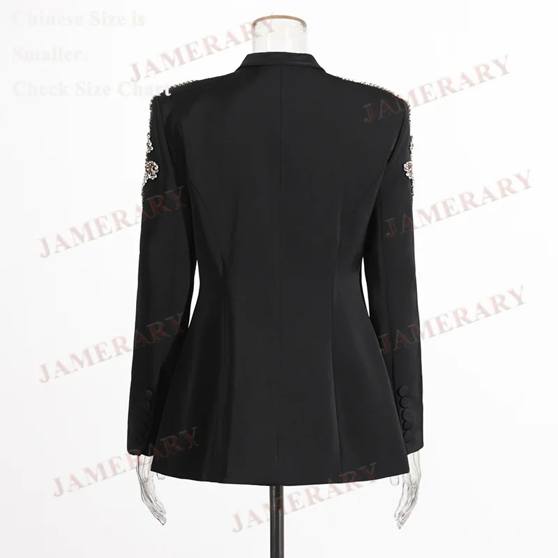 Blazer formali di lusso leggero da donna con diamanti in cristallo primavera autunno cappotti giacca da ufficio blazer da donna