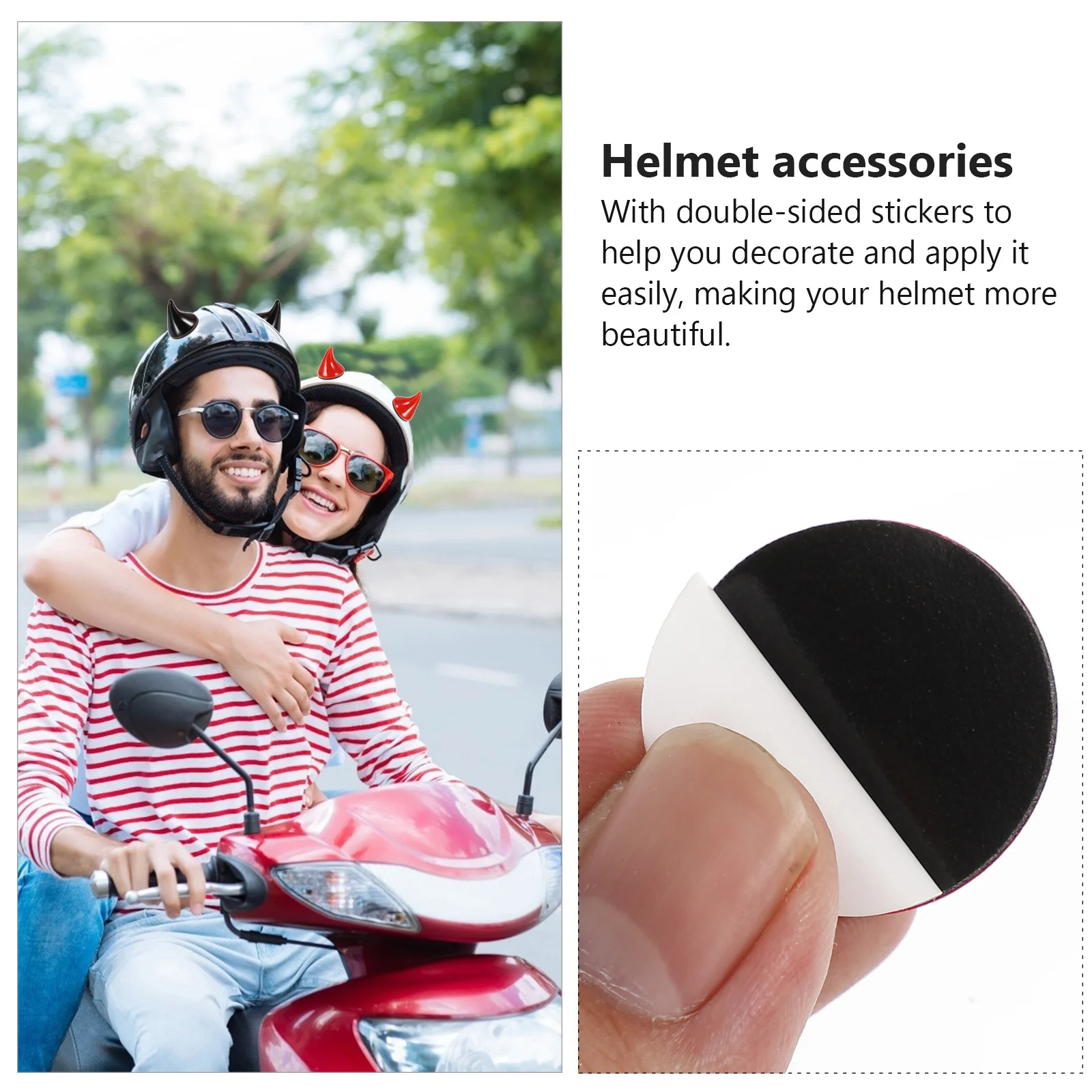 

8pcs Evil Horns Accessories Motorcycle Decors Durable Shiny Car Bike Decorations Easy To Install No Residue