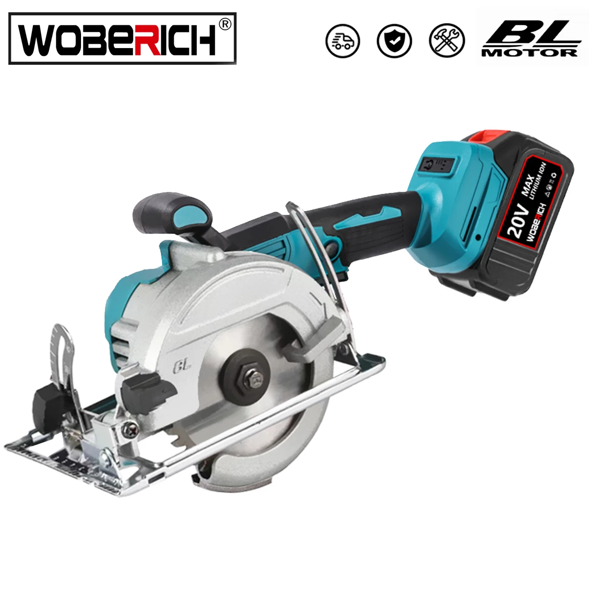 

WOBERICH 5Inch 125mm Brushless Electric Circular Saw Cordless Adjustbale Woodworking Power Garden Tool For Makita 18V Battery