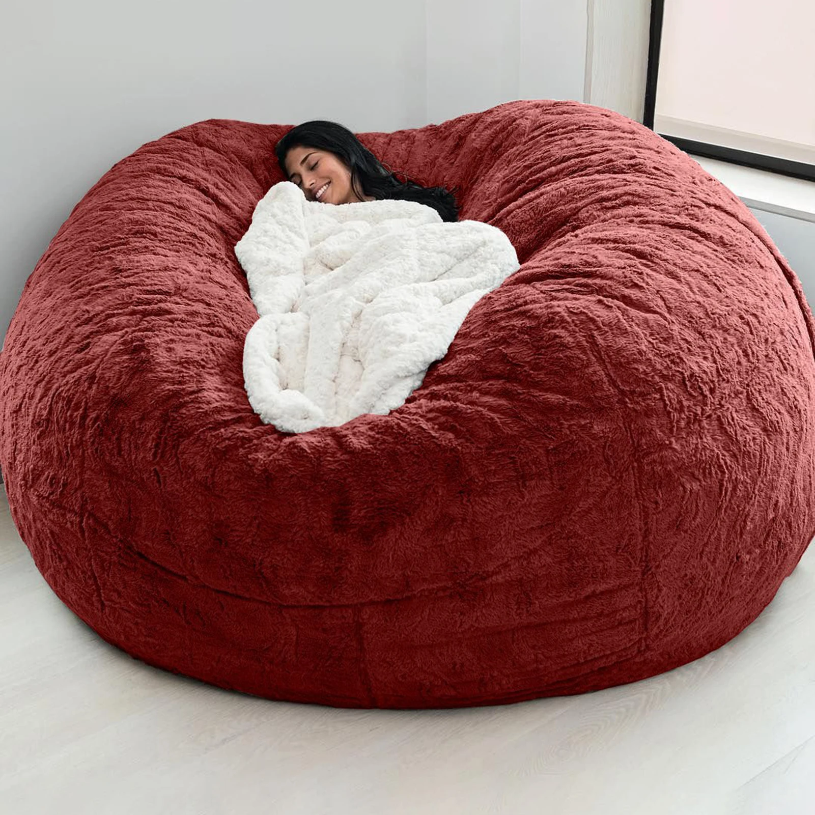 Não Stuffed Grey Bean Bag Chair, Giant Beanbag Pouf, Sofá-cama, Puff Futon, Assento, Tatami Relax, Lounge Móveis, Apenas Bag Case