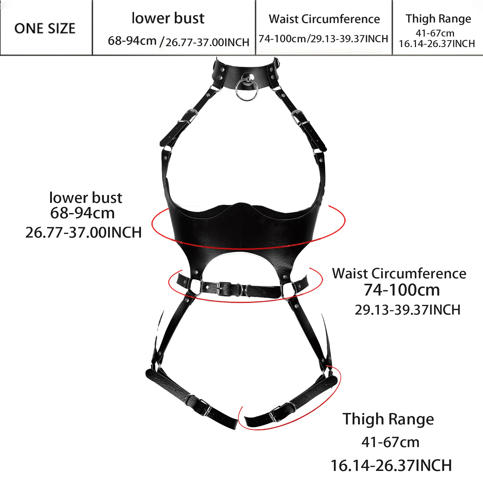 Women Sexy Sex Bondage Body Harness Belt Pu Leather Lingerie Bdsm  Thigh Garter Belt Gothic Fetish Clothing Festival Rave Outfit