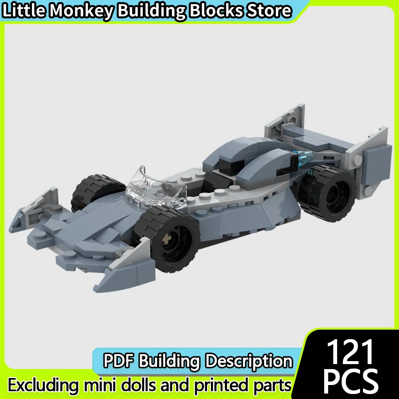 

City Car Model MOC Building Bricks Grey Single Seat Racing Car Modular Technology Gifts Holiday Assemble Children Toys Suit