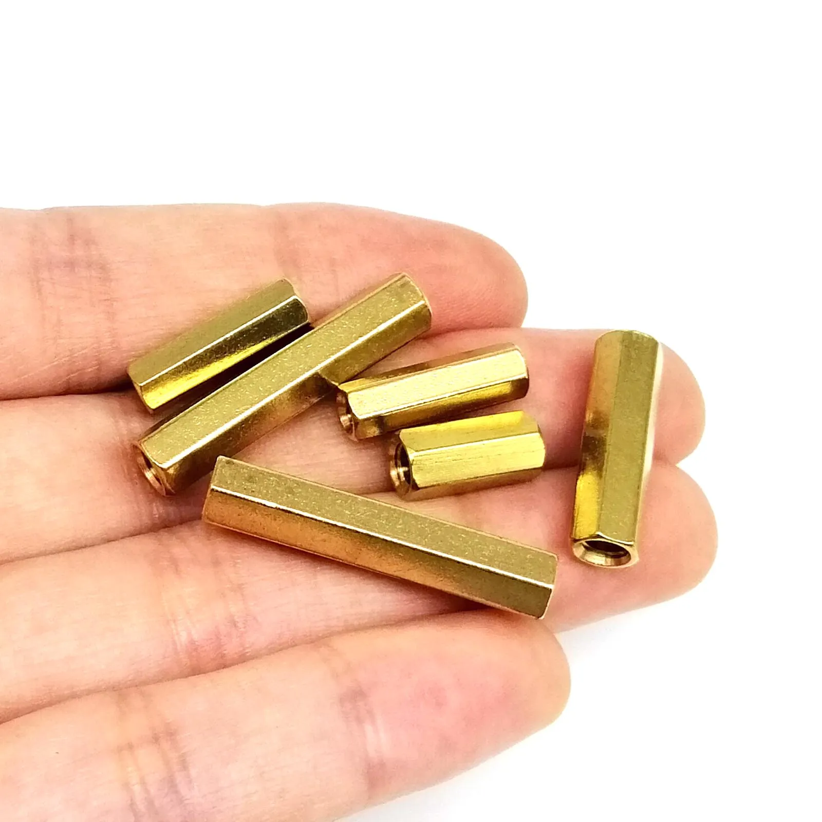 Massiver Messing-Kupfer-Abstandshalter M2 M2.5 M3 M4 M5 M6, lang, 2-80mm, Sechskant-Säule, weiblicher Abstandshalter für Leiterplatten und Motherboards – Detail 5