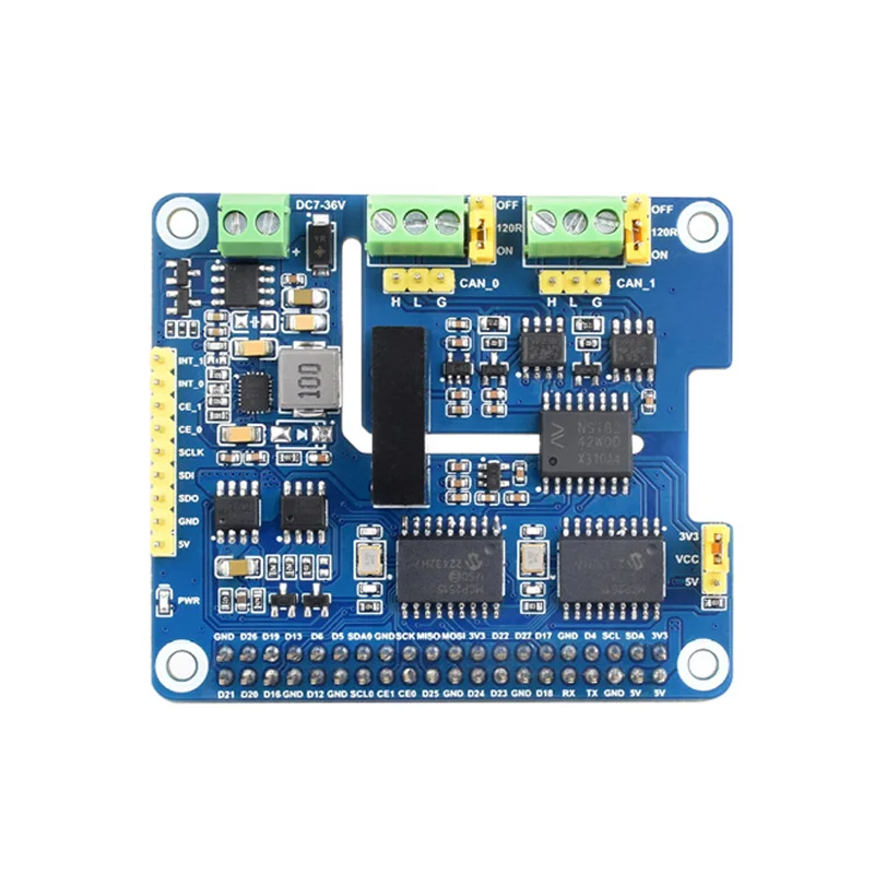 Imagem -02 - Isolado Can Bus Expansion Hat Chips Duplos para Expandir Vários Canais Raspberry pi 2-channel