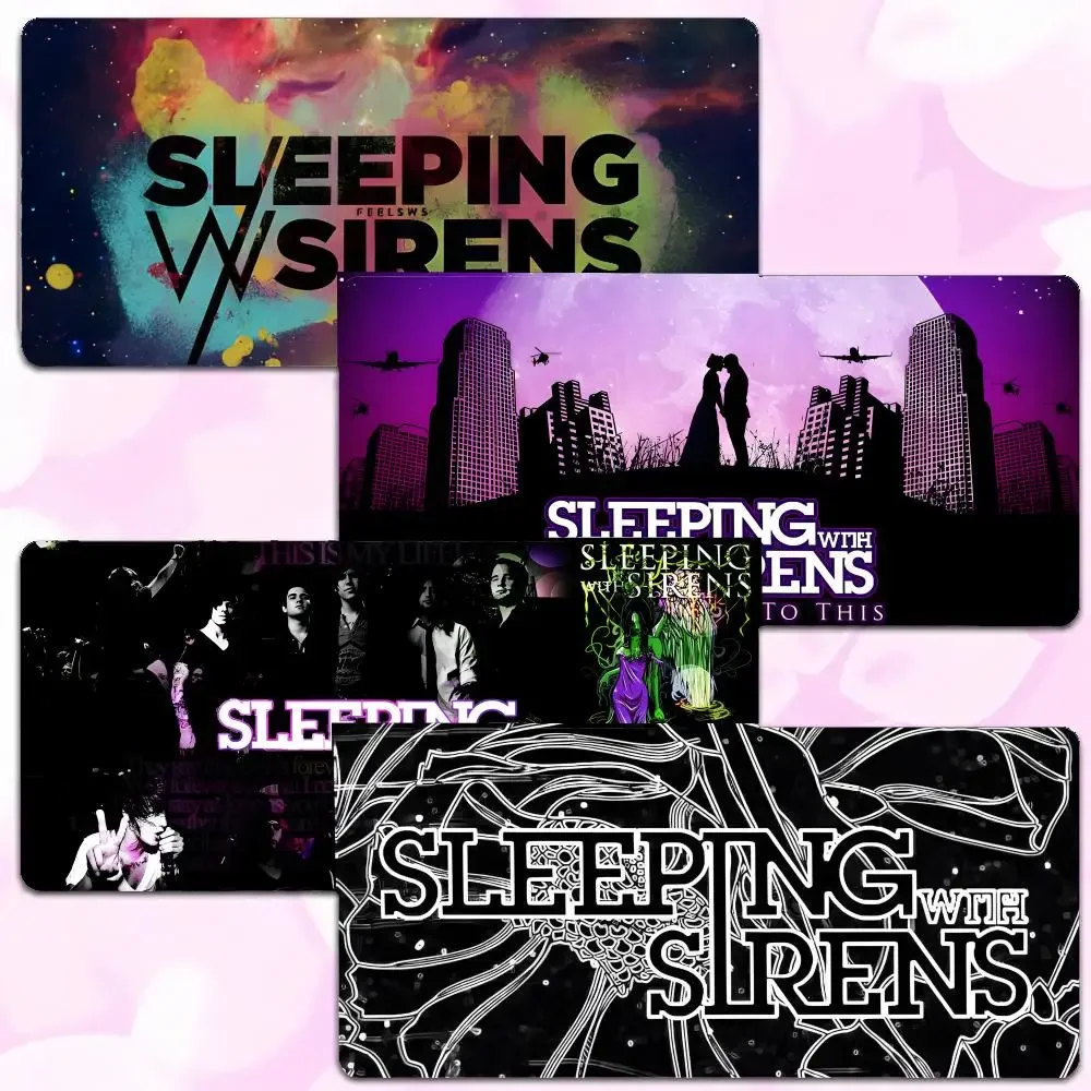 

band music S-Sleeping With Sirens Mouse Pad Thick Lock Edge Gaming Desk Mat Large Size PC Mouse Pad Home decor