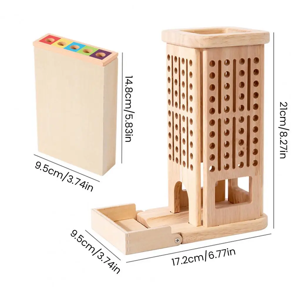 Stick Tower Dice Game Wooden Stick Tower Game Set with Dice Accessories Fine Motor Skills Educational Toy Colorful for Toddlers