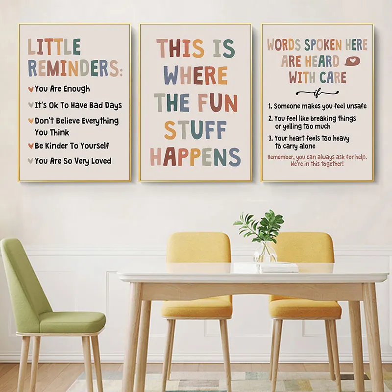 Modern Colorful Educational Quotes Canvas Art Poster Prints Nursery Child Room Wall Decorative Picture Home Decoration​