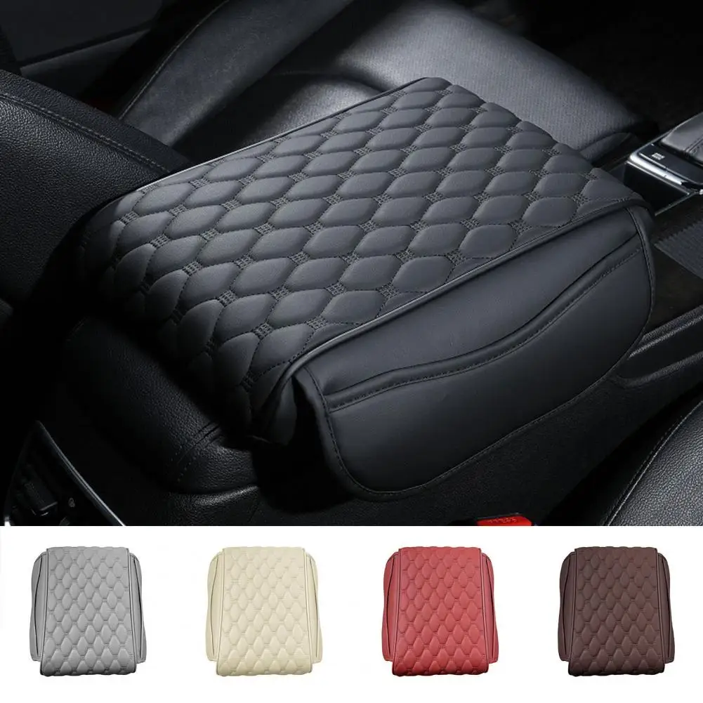 Auto Armrest Box Mat Car Armrest Cover Faux Leather Armrest Box Cover for Car Relieve Driving Fatigue Protect Center Console