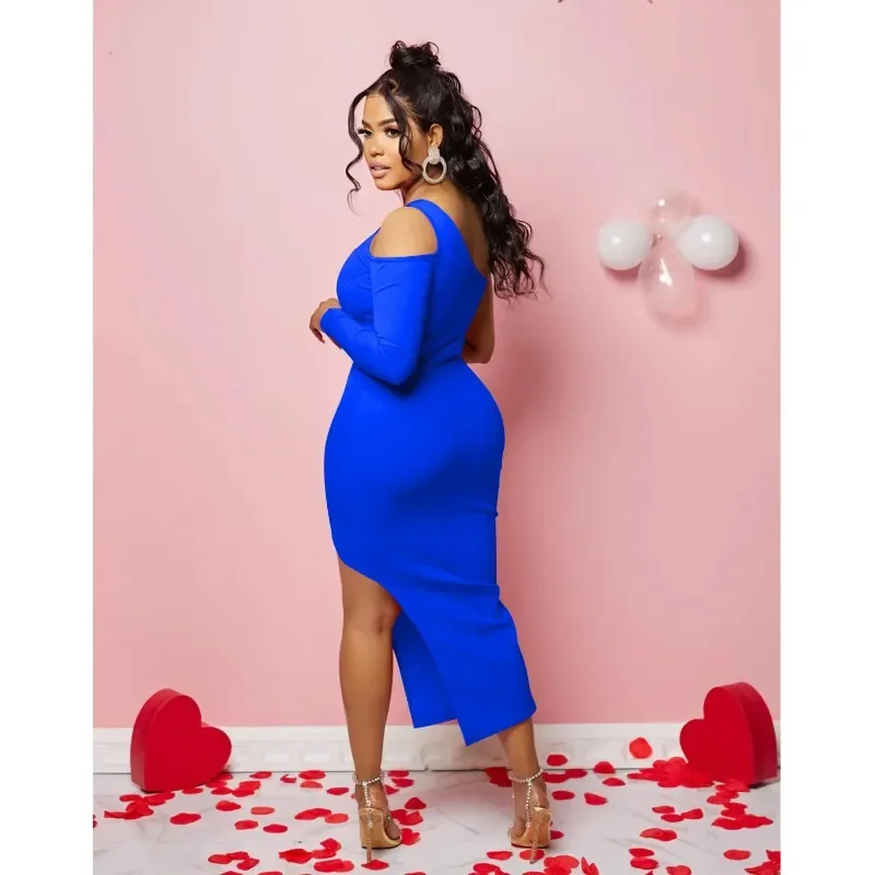 女性用長袖タイトニットドレス,イブニングウェア,イブニングウェア,セクシー