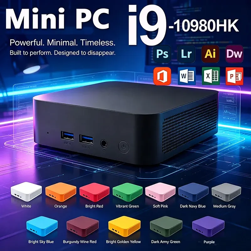 2026 Mini PC Core i9 10980HK Windows 11 Computer 16GB RAM 1TB M.2 SSD Portable Gaming Computer 60Hz 4K HD Mini Desktop PC Gamer