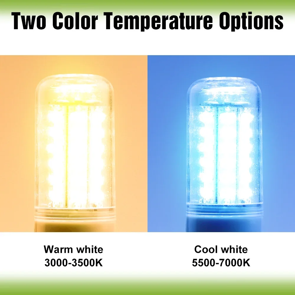 2Pack LED Corn Light Bulb E27/E26 Indoor Ceiling Lamp E14 Spotlight GU10 Chandelier B22 Living Room Bedroom Kitchen Lighting G9