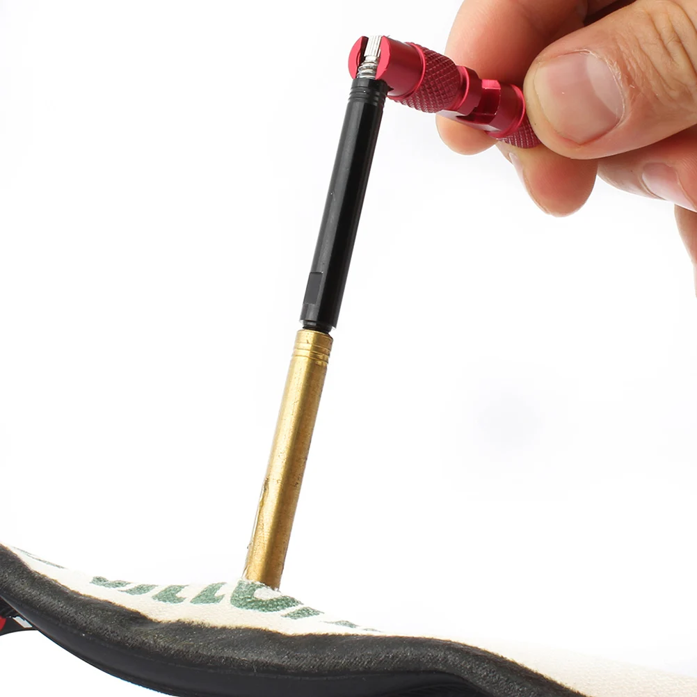 

Valve Core Tire Extension Rod Multifunction French Tube Red Aluminum Alloy Core Leak Tire Extension Rod Repair