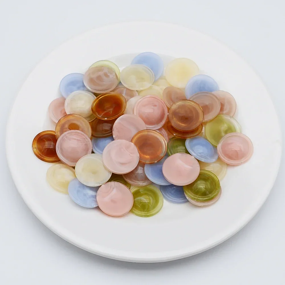 20 Pieces  20mm Flat Bottom Semi Circular Jelly Colored Acrylic Beads  DIY Charm Manufacturing Jewelry Phone Case Accessories