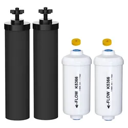 Replacement 2 Black BB9-2 and 2 Fluoride Water Filter PF-2 Compatible with Gravity Water Filtering System Purification Element