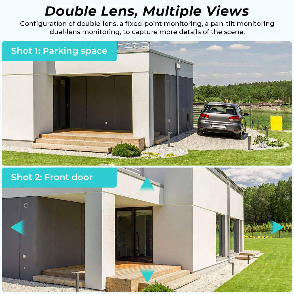 9MP WIFI IP-camera met drie lenzen 4K HD Dual Screen PTZ-camera Auto Tracking Beveiliging CCTV-camera 4MP P2P Videobewaking iCSee