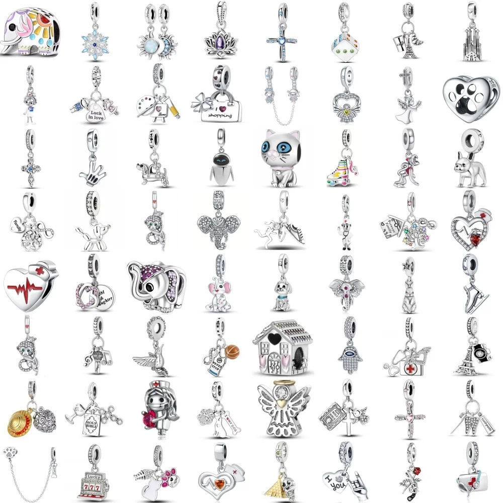 2026 Hot Selling 925 Silver,Elephant,Cat,Nurse Bead Cross,Bird Pendant Fit Original Bracelet DIY Accessories Exquisite Jewelry ﻿