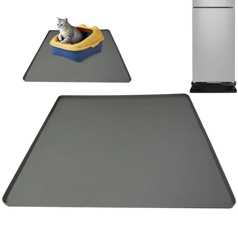 

Mini Fridge Silicone Mat With Raised Edge 23.6x23.6In Leakproof Mini Fridge Drip Tray Multifunctional Floor Mat Protect