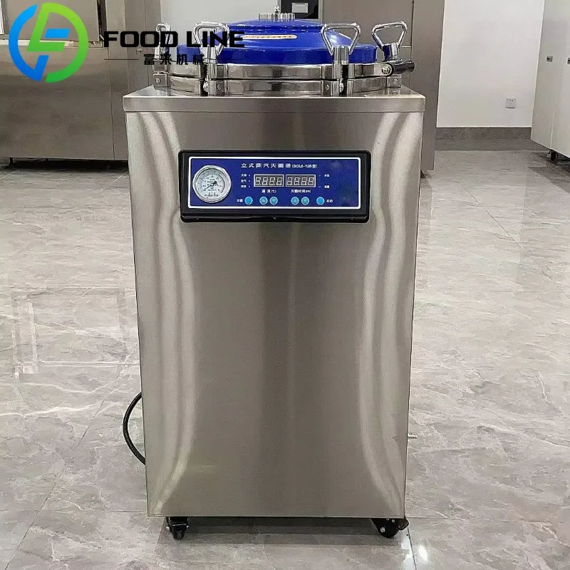 

Commercial Vertical Pressure Sterilizer Semi Automatic Steam System for Food Safety Processing