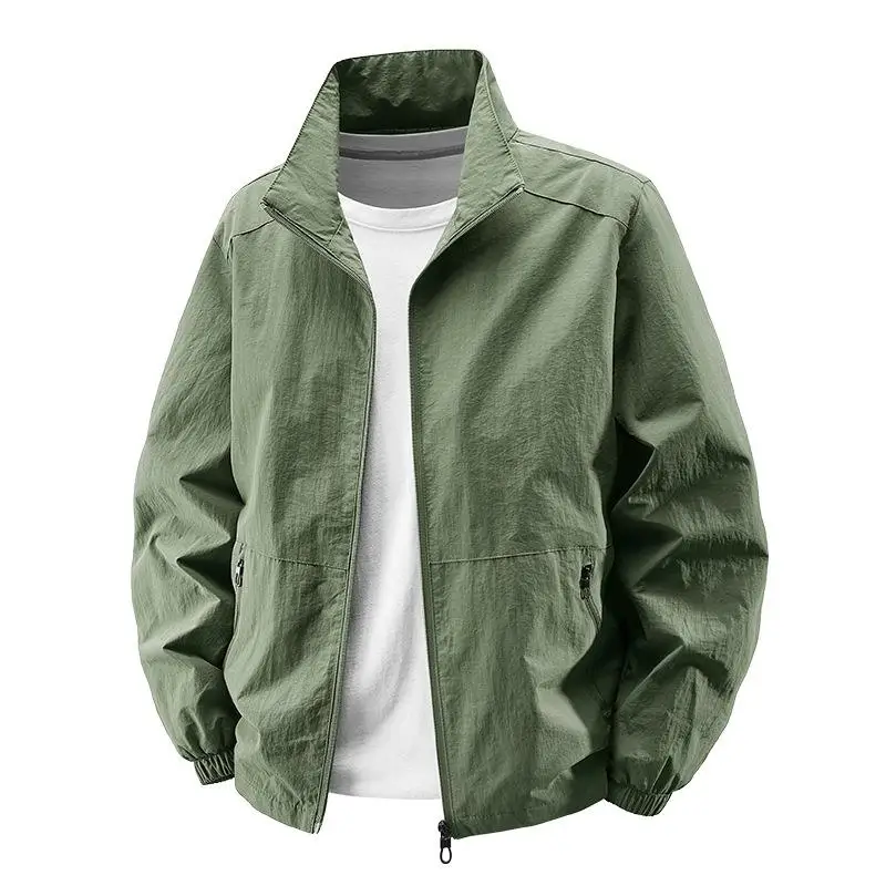 

Versatile Loose Fit Stand Collar Jacket for Men Spring Autumn New Style Casual Outerwear Multi Pocket No Iron Treatment