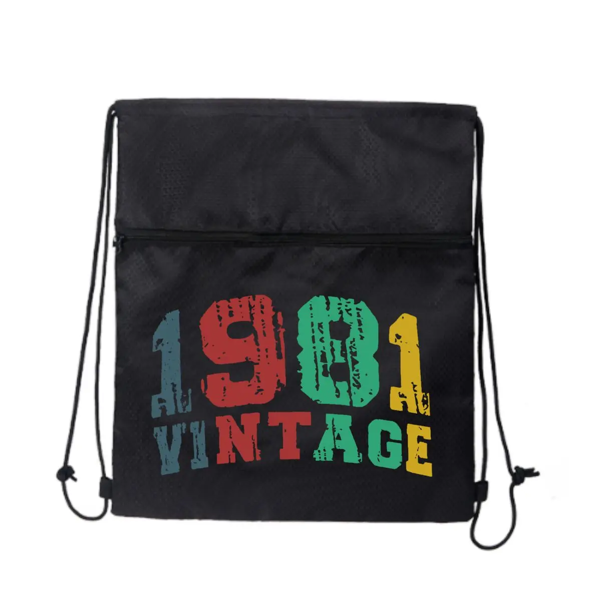 

Винтажный рюкзак на шнурке с потертым текстом 1981, спортивный рюкзак большой вместимости