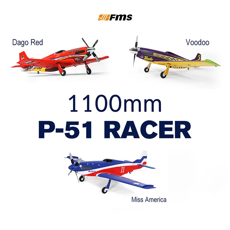 

FMS 1100mm P-51 Mustang V2 PNP 160KM/H Brushless Electric Assembling Fixed-Wing Remote Control Model Aircraft Out Of Print Soon