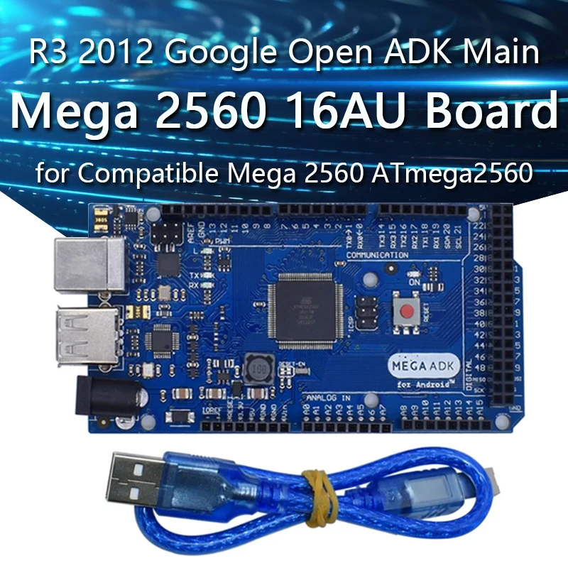 

Mega 2560 R3 16AU Board 2012 Google Open ADK Main Board (for Compatible Mega 2560 ATmega2560-16AU + USB Cable