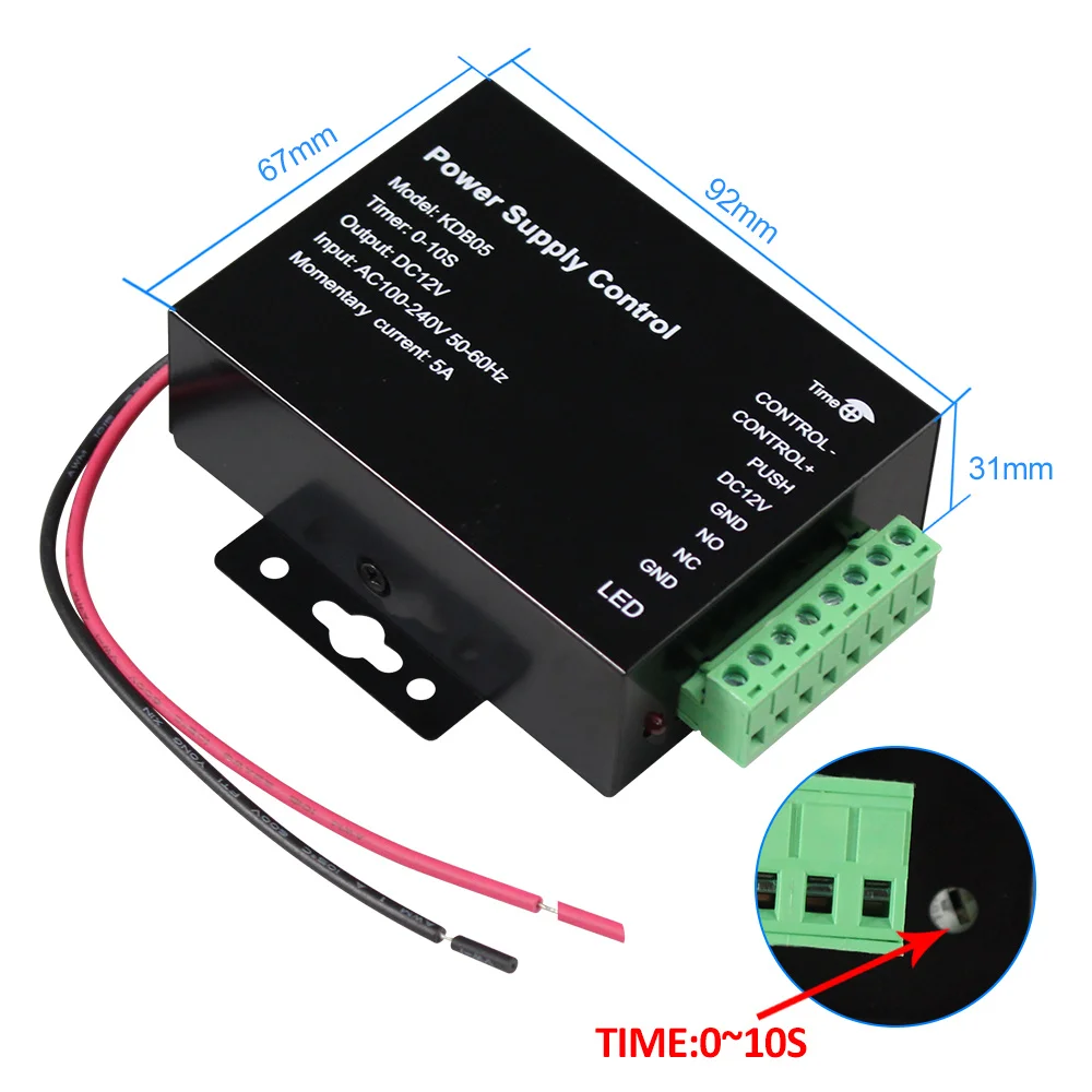 Interruptor de fuente de alimentación de Control de acceso, adaptador para sistema de intercomunicación de vídeo, salida de AC110V-240V, DC 12V, 5A,