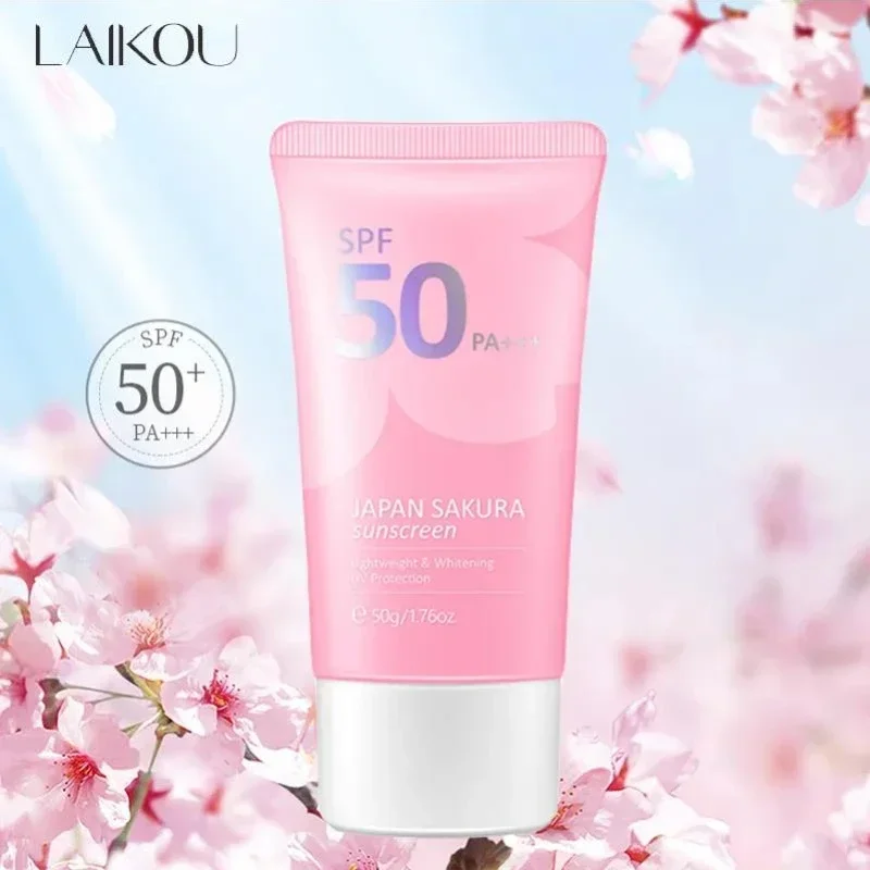 Sakura Sunscreen Cream Facial Sun Block Spf50 Protector Gel Isolation Lotion Cream Facial Moisturizer Whitening Bleaching Creams