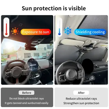 汽車前窗遮陽罩阻擋紫外線反射器,適用於Mini Cooper F56 F60 F65 F65 F56 R56 R60 J01 J05擋風玻璃遮陽罩 6 最佳銷售 迷你庫柏行李箱 - №3