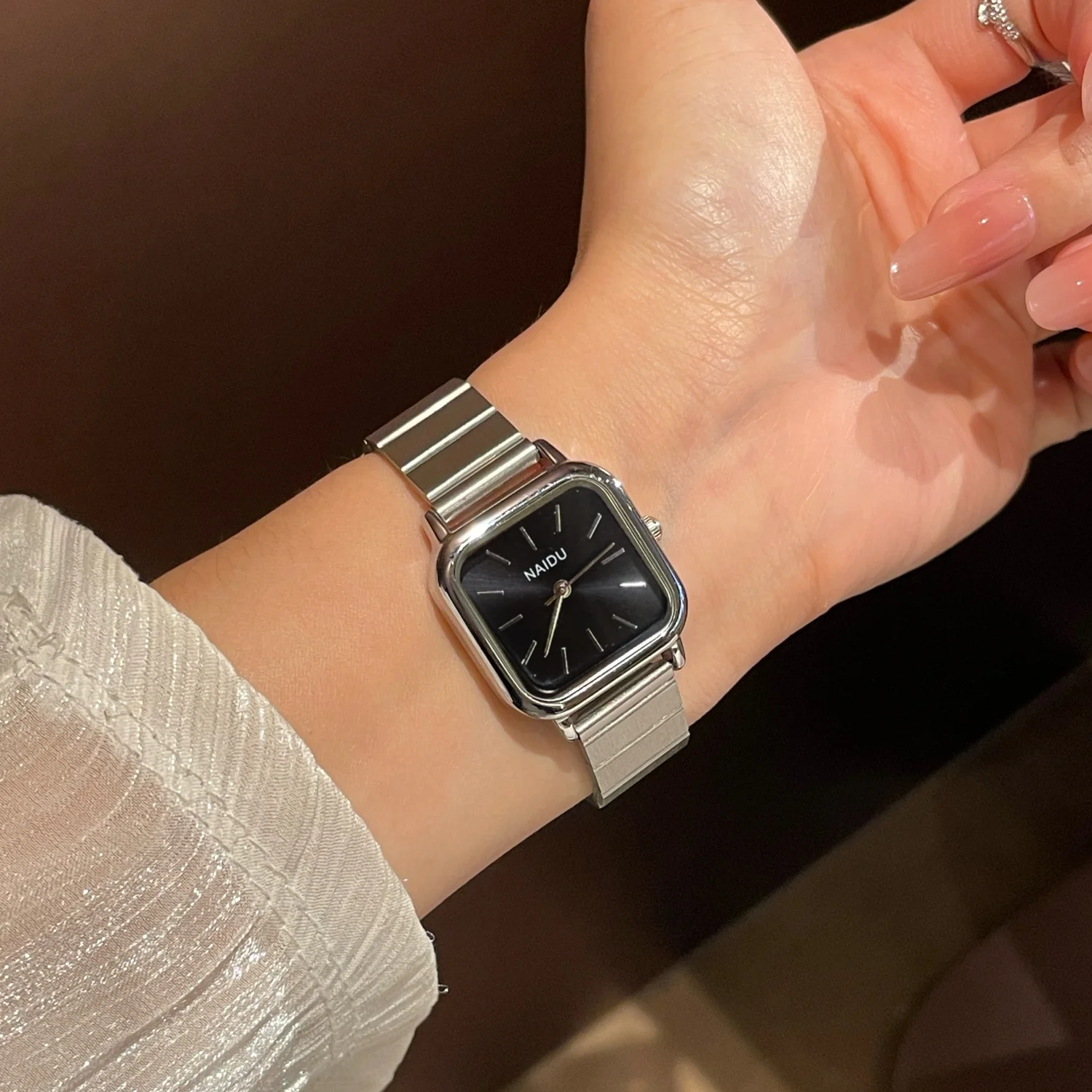 Silver Ladies Watches Simple Women Watch Female Student Bamboo Knot Steel Strap Quartz Wristwatch Montre Femme Gifts Clock