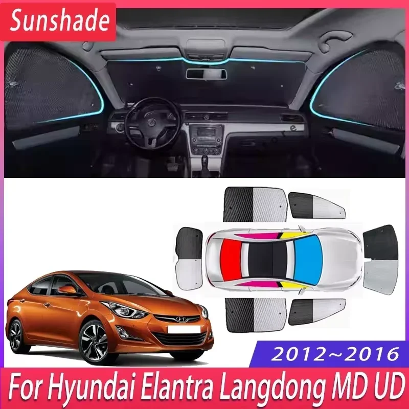 

Автомобильный солнцезащитный козырек для Hyundai Elantra Langdong MD UD 2012 ~ 2016, теплоизоляционный солнцезащитный козырек, аксессуары для козырька лобового стекла