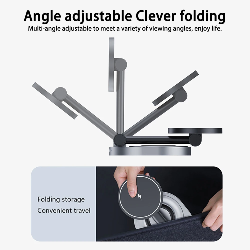 2 In 1 Magnetic Wireless Charger Stand Pad Foldable Fast Charging Station Dock for iPhone 14 13 12 Pro Max for Airpods Pro 2/3