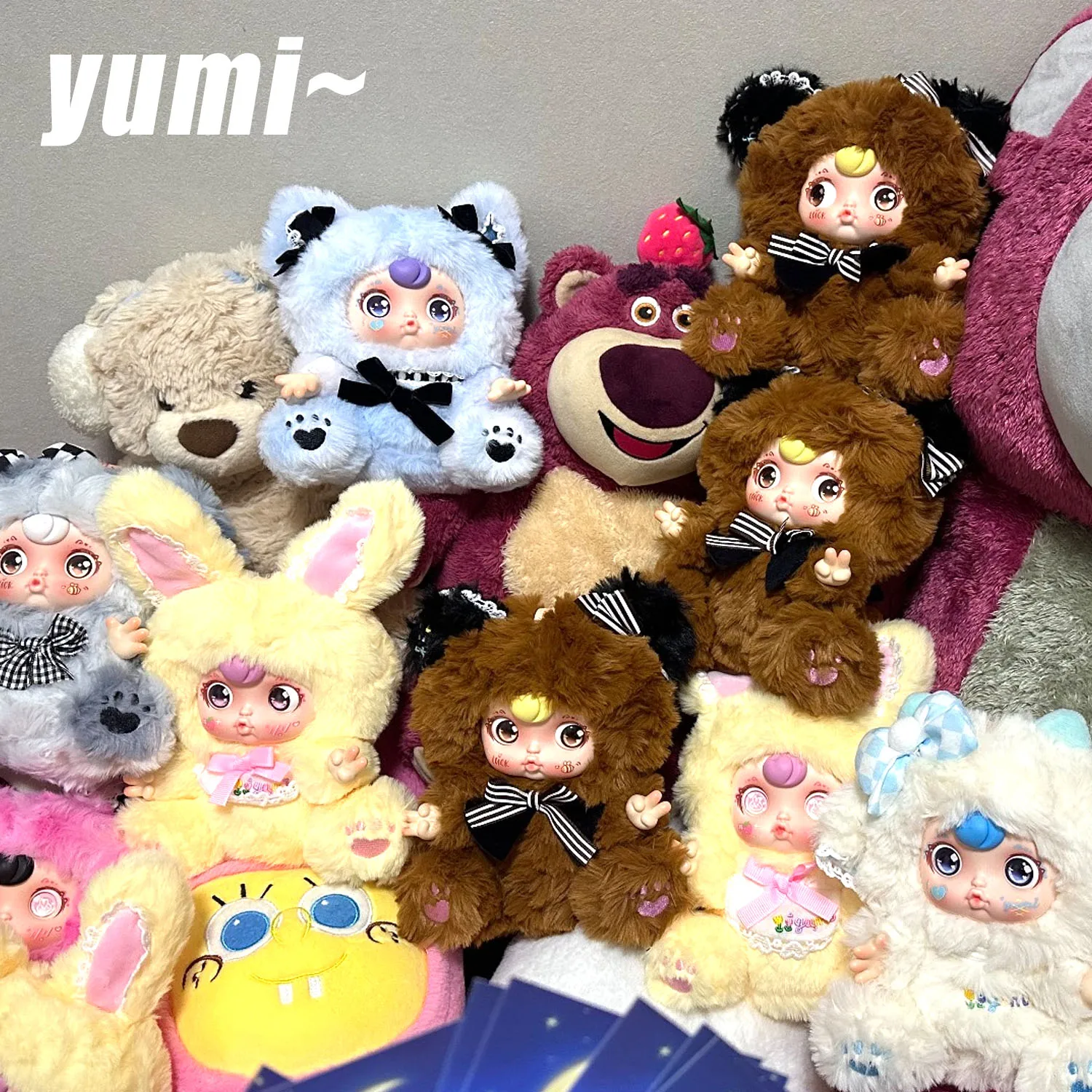 

Yumi Hug Sleep Together виниловое лицо плюшевая слепая коробка игрушки два цвета дизайн глаз сумка подвеска брелки загадочная коробка подарки-сюрпризы